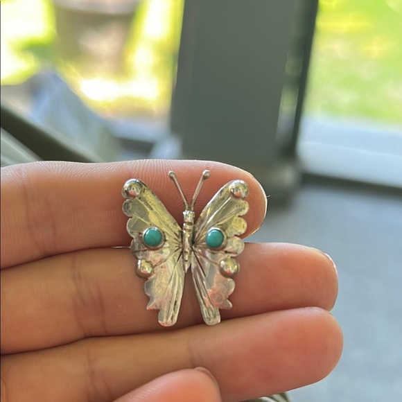 925 Butterfly Brooch with Turquoise
